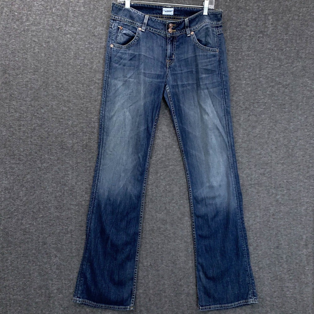Hudson Finch Jeans Women 30x34 (meas 32x34) Boot Cut Stretch Flap Pocket Cowgirl